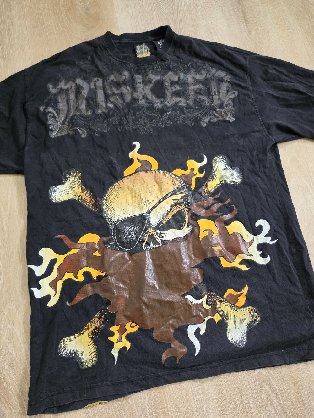 Miskeen Original Skull Pirate Ship Shirt Size XL